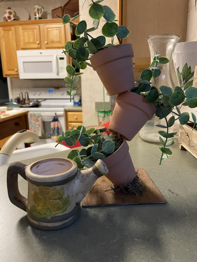 interesting planter decor idea with dollar tree craft