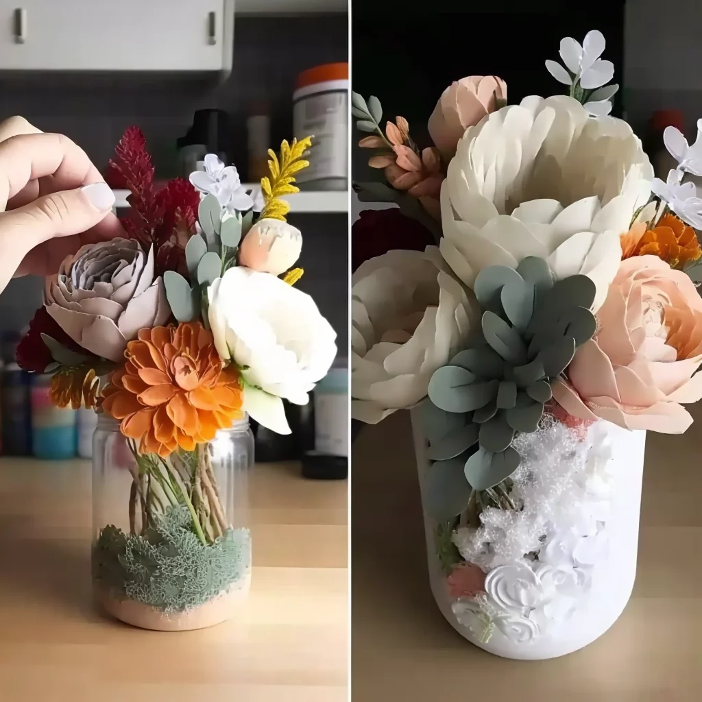 Insert the floral foam into the vase