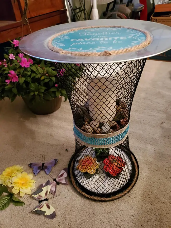 dollar tree wire basket craft candle