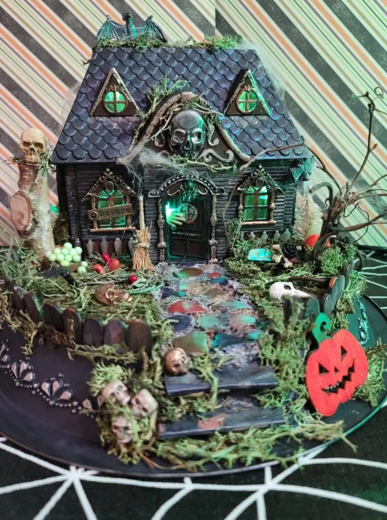 Dollar Tree doll house into haunted house