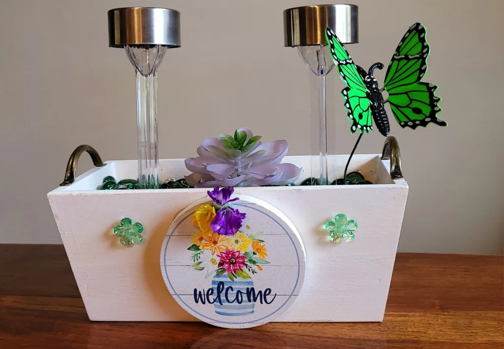 Green butterfly for garden decor
