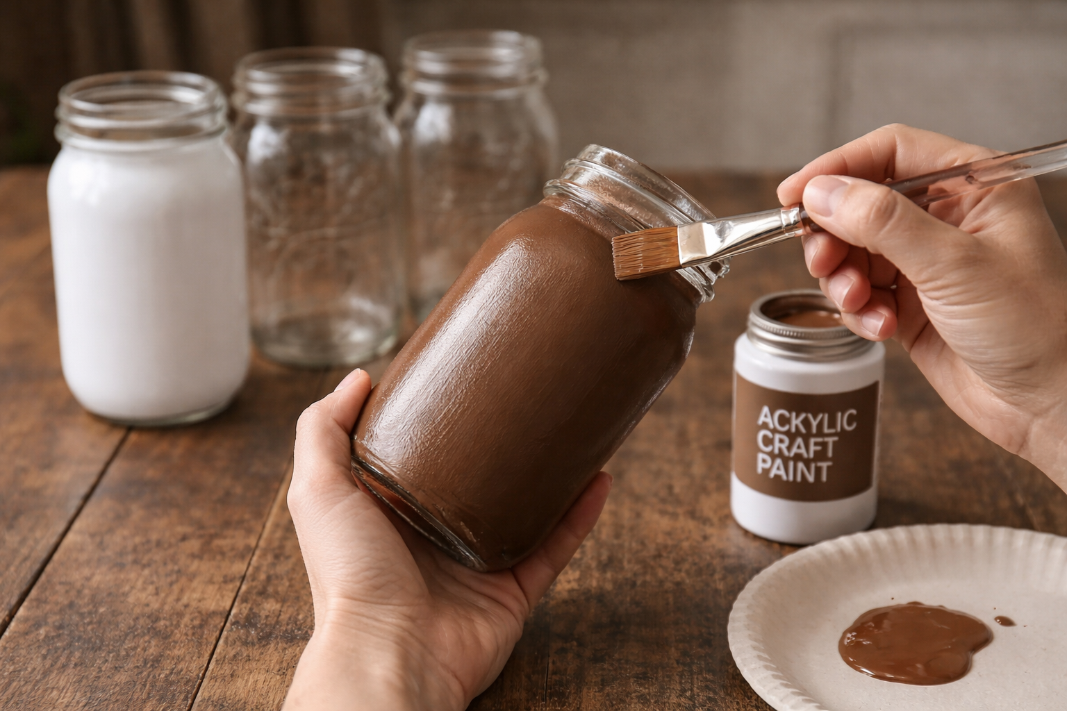 How to apply football jar base coat - DIY Football Game Day Mason Jar Decor DIY tutorial