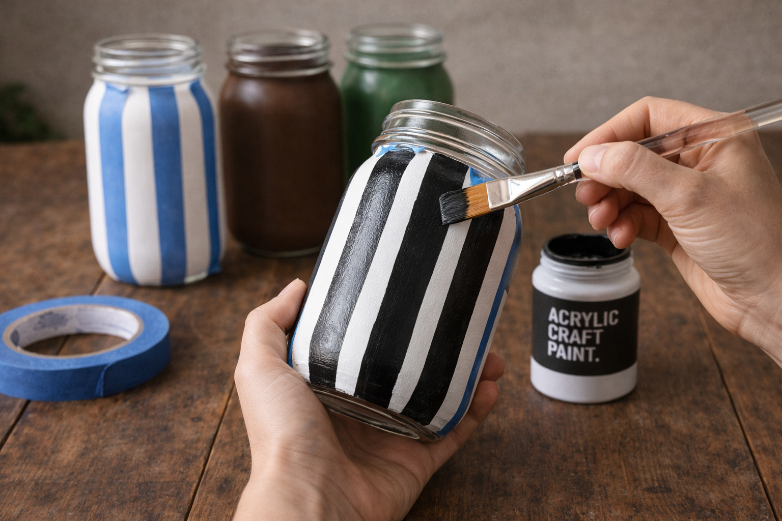 How to paint referee black stripes - DIY Football Game Day Mason Jar Decor DIY tutorial