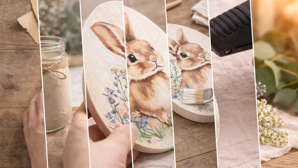 Rustic Bunny Egg Plaques: A Farmhouse Easter Craft