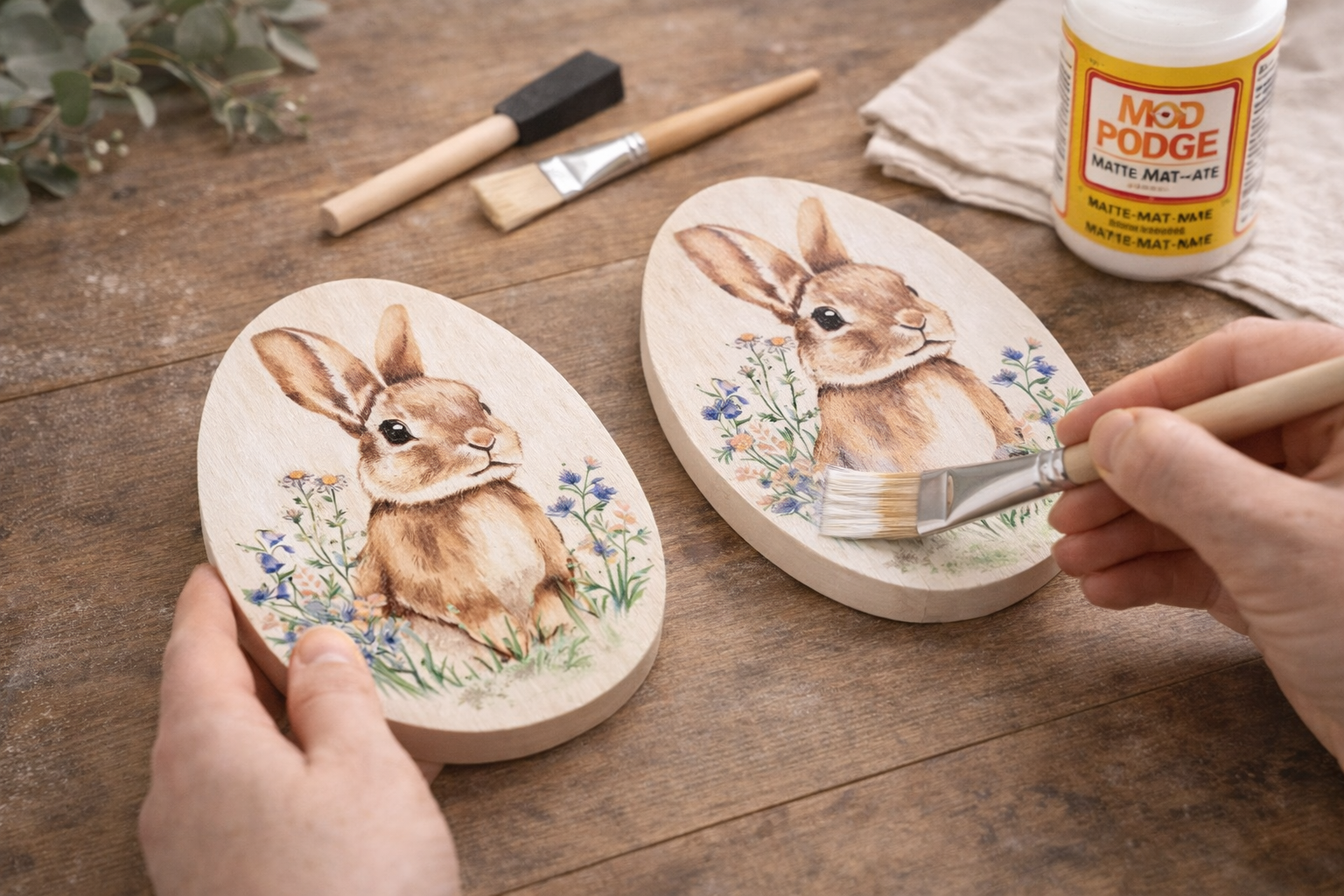 How to seal and protect plaques - Rustic Bunny Egg Plaques: A Farmhouse Easter Craft DIY tutorial