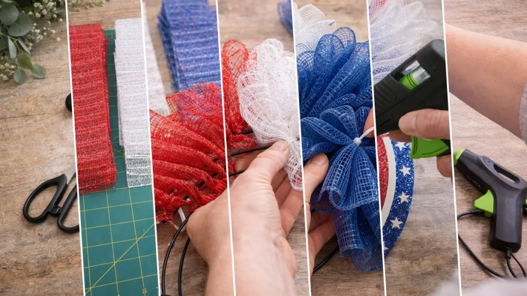 Sparkling Patriotic Deco Mesh Wreath