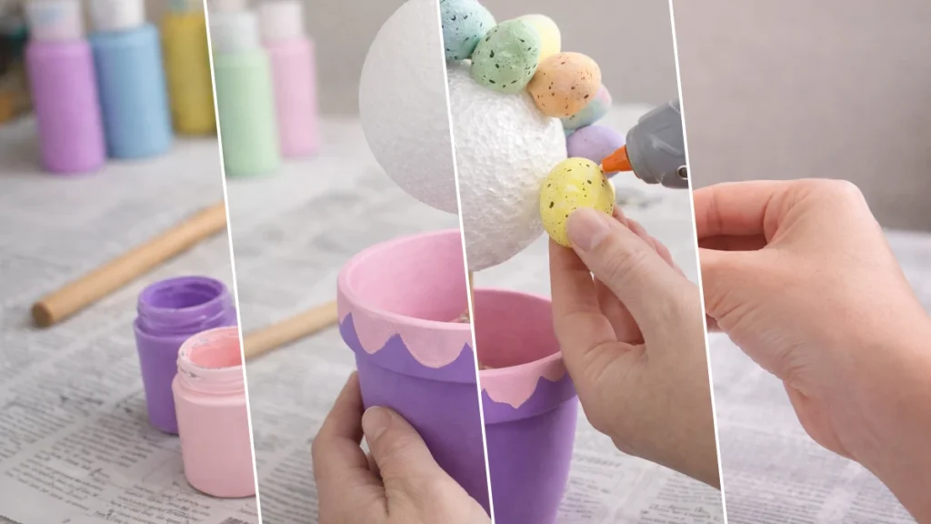 Whimsical Speckled Easter Egg Topiaries Craft