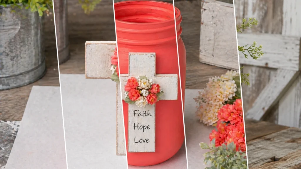 DIY Inspirational ‘Faith, Hope, Love’ Floral Jar Arrangement