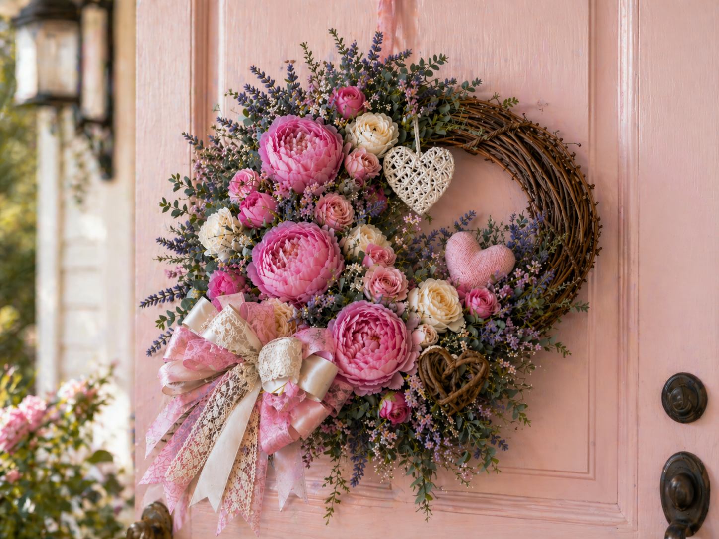 How to final review & fluff - Easy DIY Mother’s Day Wreath with Pink Peonies DIY tutorial