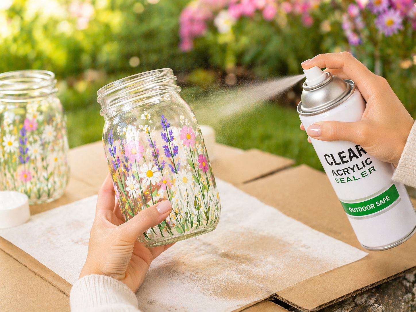 How to seal for outdoor durability - Garden Bloom Solar Jar Lantern DIY tutorial