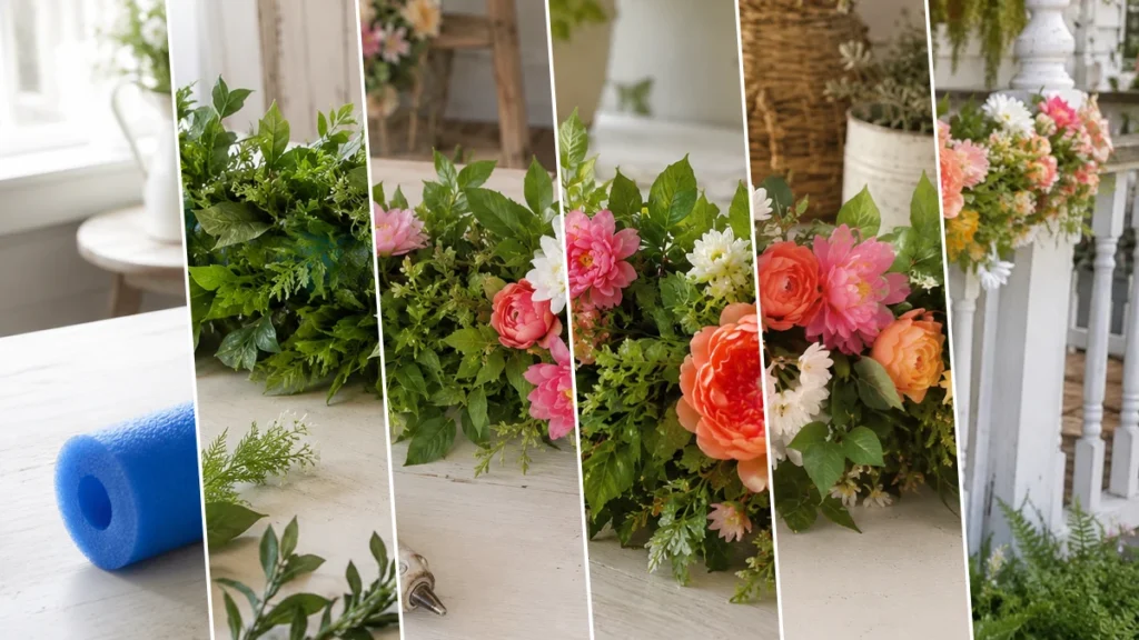 Charming Farmhouse Floral Porch Garland (Pool Noodle)