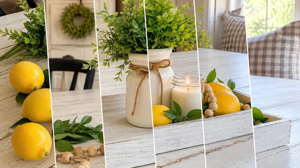 Cheerful Farmhouse Lemon Summer Tray Centerpiece