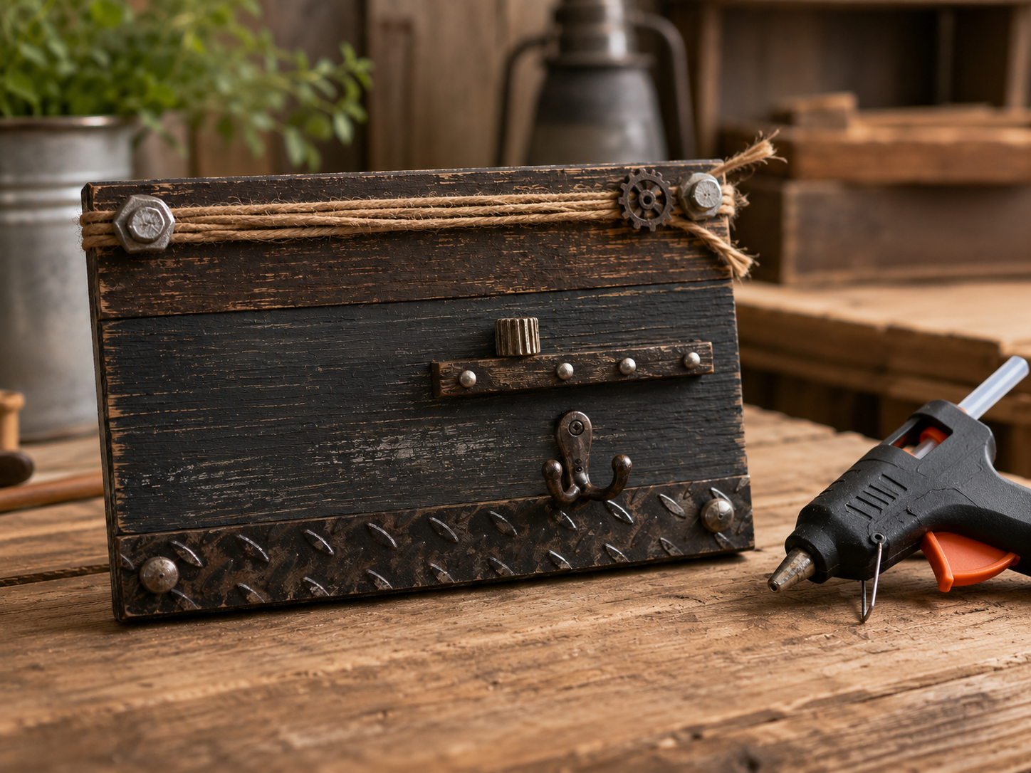 How to secure decorative bolts/rivets - Dad's Garage Rustic Mini Sign DIY tutorial