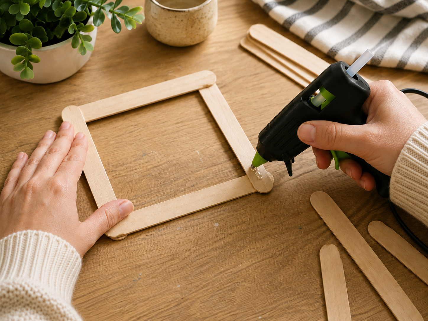 How to build the craft stick frame - Dad, You Rock! Father's Day Frame DIY DIY tutorial
