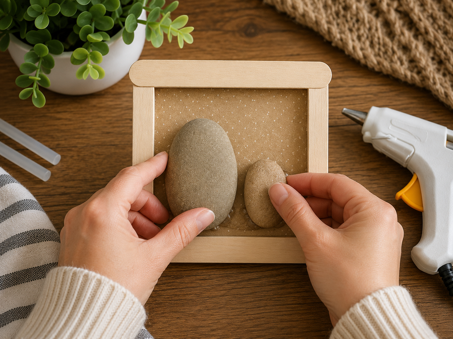 How to position & glue rocks - Dad, You Rock! Father's Day Frame DIY DIY tutorial