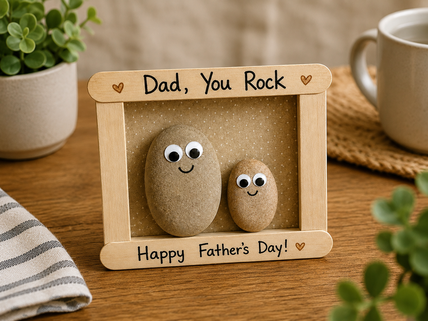 How to add sweet finishing touches - Dad, You Rock! Father's Day Frame DIY DIY tutorial