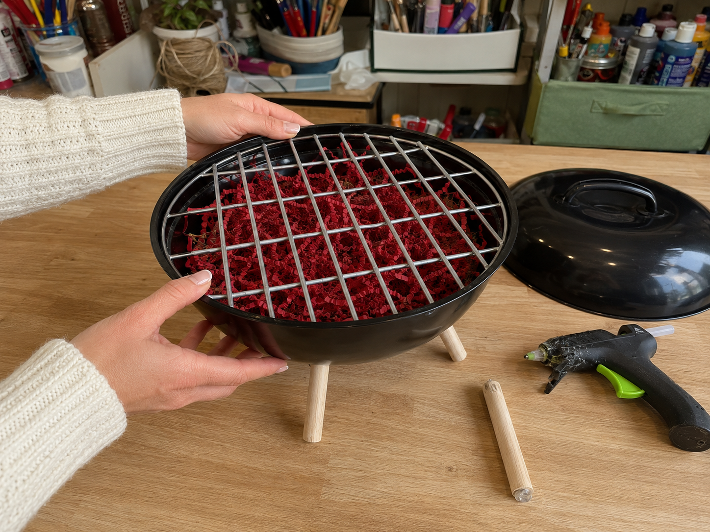 How to build the grill base - Dollar Tree BBQ Grill Gift Box for Dad: A Sizzling Father's Day Keepsake! DIY tutorial