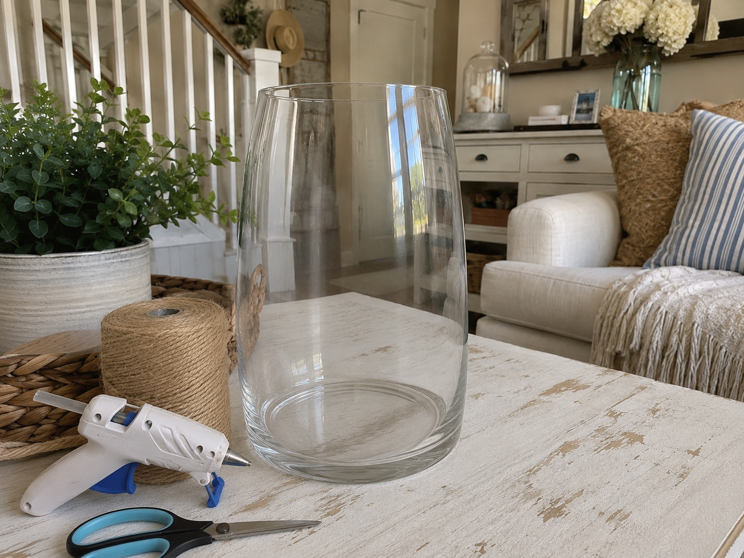 How to prepare your glass vessel - Dollar Tree Coastal Summer Lantern: Easy Beachy Charm DIY tutorial