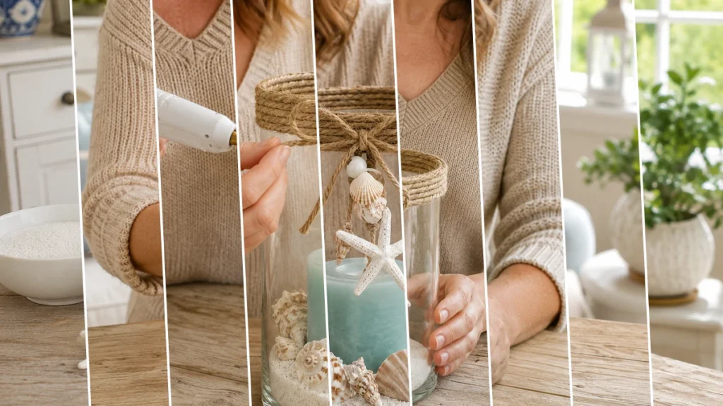 Elegant Coastal Candle Holder: Dollar Tree Chic