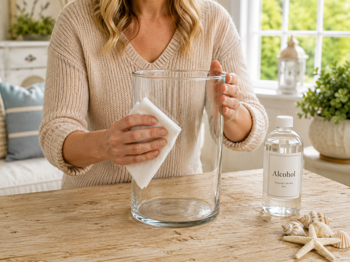 How to clean and prepare the vase - Elegant Coastal Candle Holder: Dollar Tree Chic DIY tutorial
