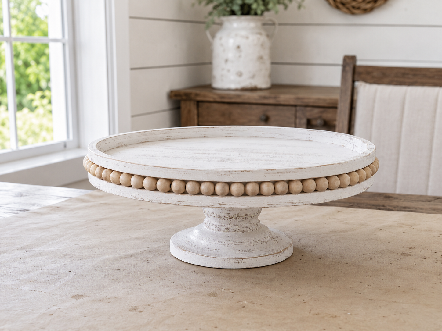 How to assemble tray pedestal - Elegant Farmhouse Beaded Tray Centerpiece DIY tutorial