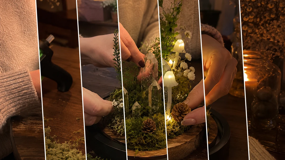 Enchanted Forest Crystal Cloche: A Dollar Tree DIY