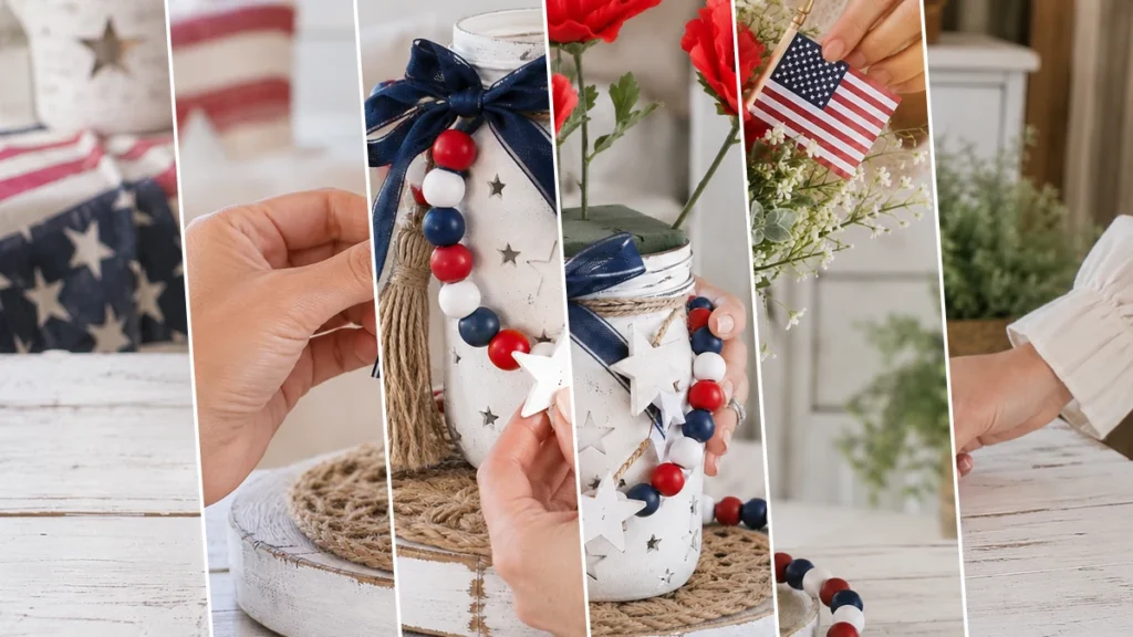 Dollar Tree Patriotic Poppy Centerpiece for Memorial Day