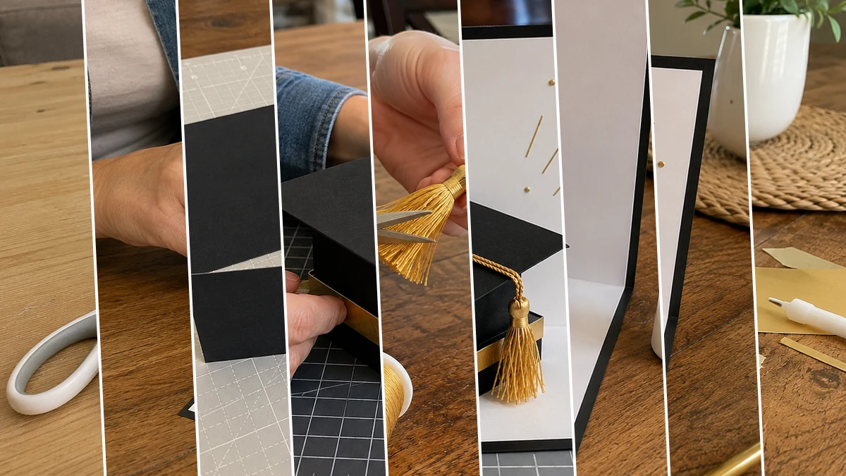 Graduation Card Craft: Pop-Up Cap DIY