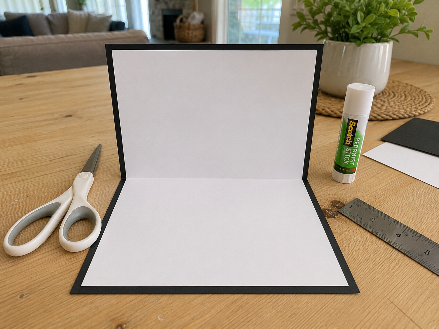 How to prepare the card base - Graduation Card Craft: Pop-Up Cap DIY DIY tutorial