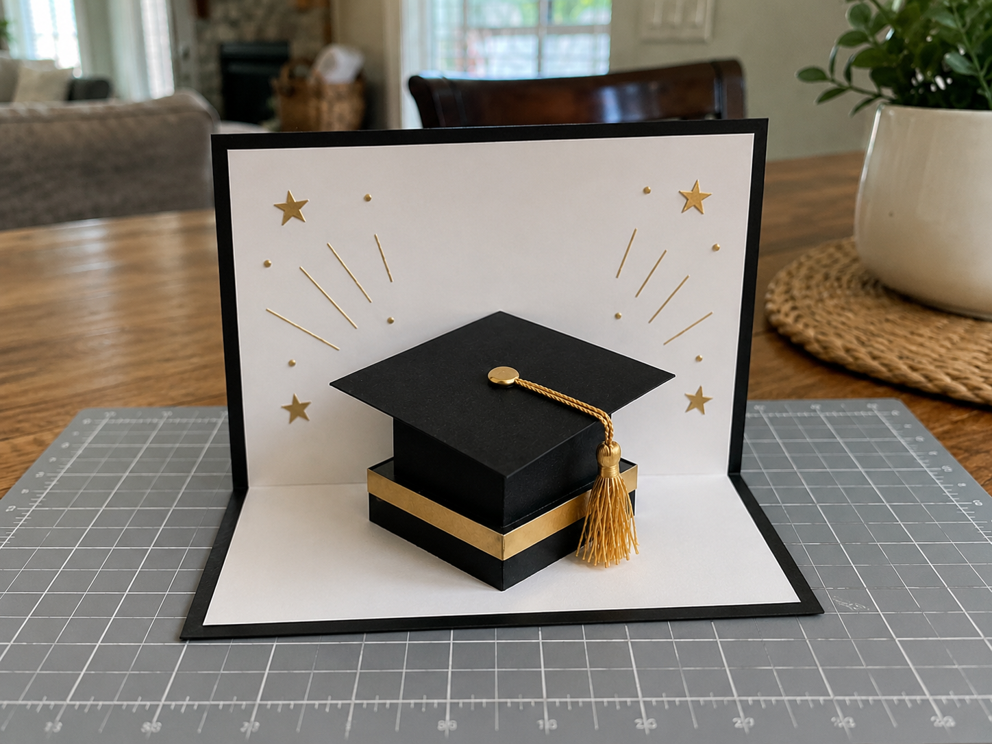 How to attach tassel to cap - Graduation Card Craft: Pop-Up Cap DIY DIY tutorial