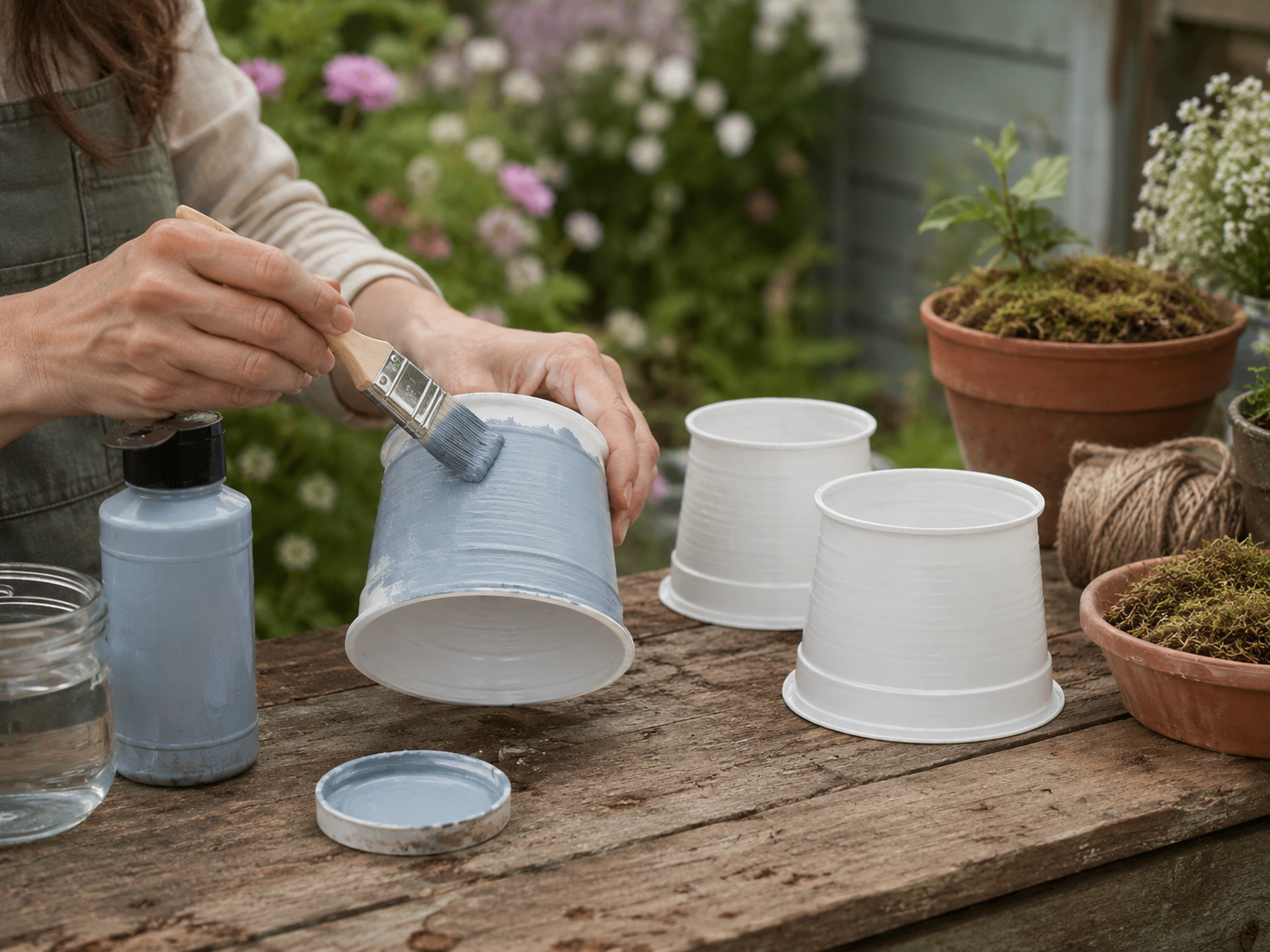 How to prep & paint containers - Rustic Garden Birdhouses from Upcycled Containers DIY tutorial