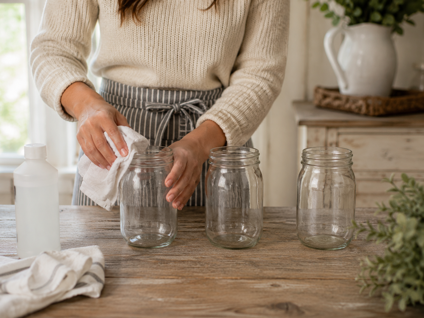 How to prepare and clean jars - Rustic Patriotic Mason Jar Centerpiece for Memorial Day DIY tutorial