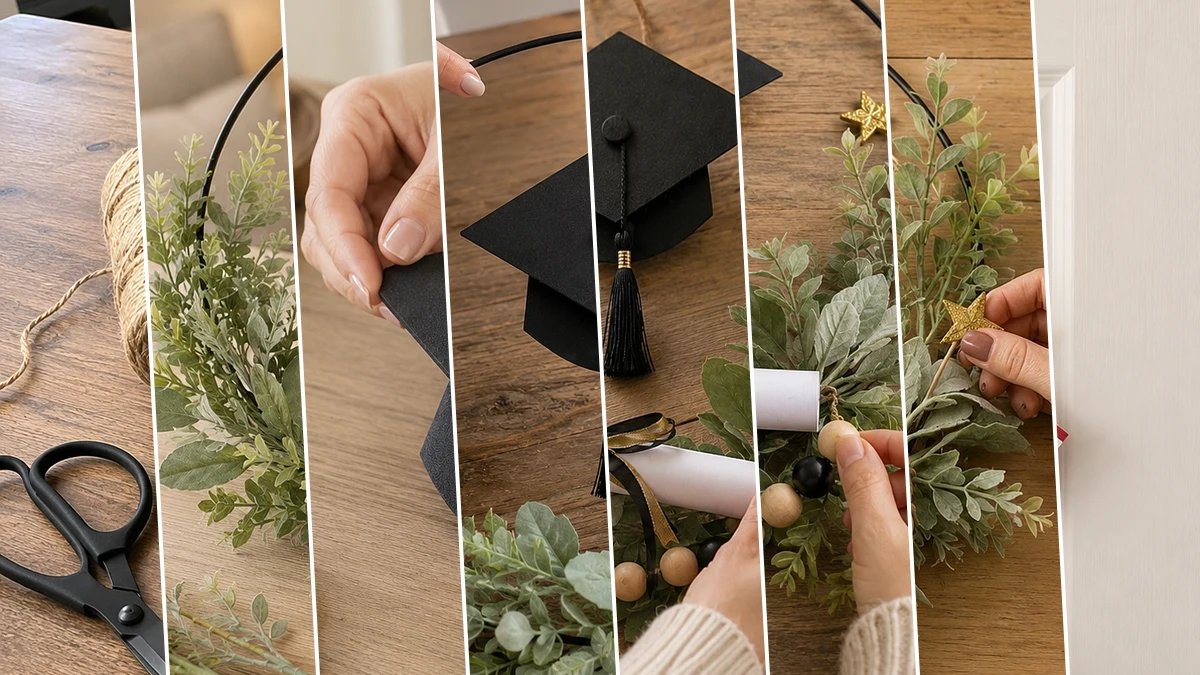 Simple & Elegant Graduation Hoop Wreath