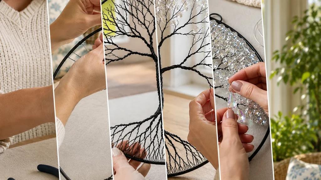 Sparkling Dollar Tree Crystal Tree of Life Suncatcher