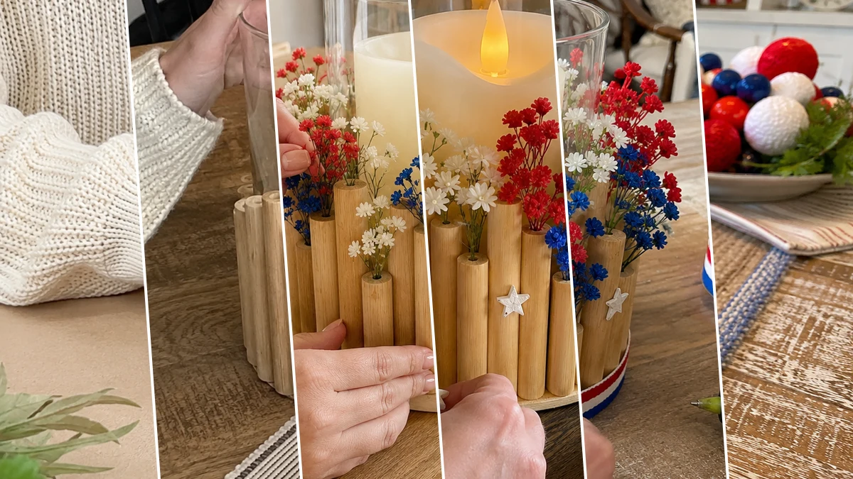 Dollar Tree Patriotic Candle Centerpiece for 4th of July