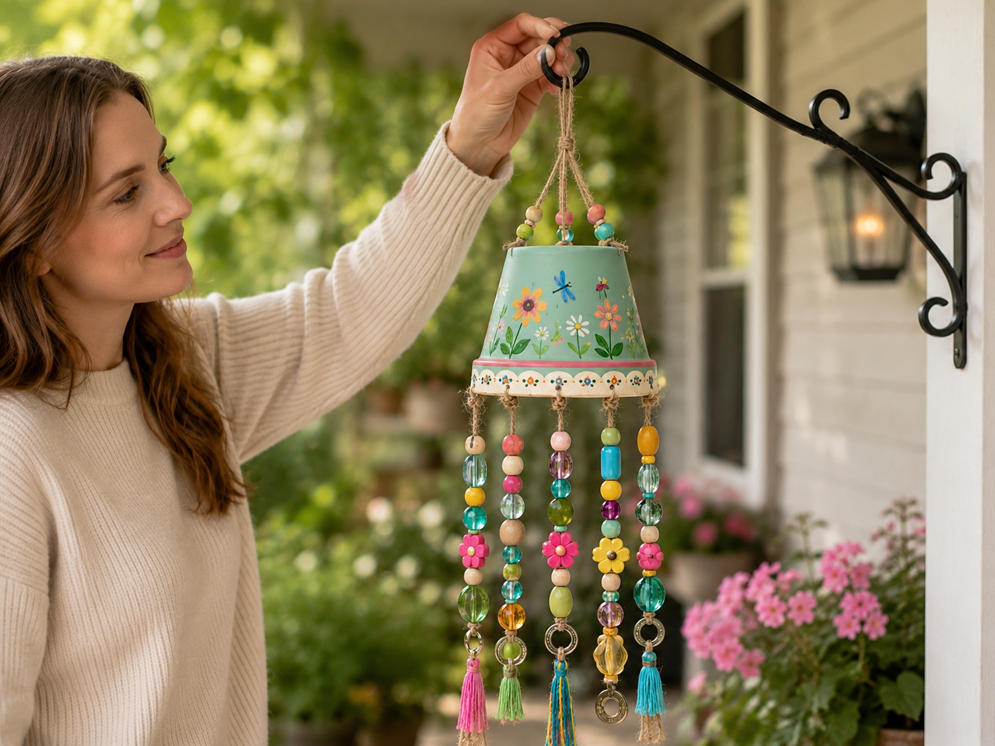 How to display your whimsical chime - Whimsical Garden Terracotta Pot Wind Chime DIY tutorial