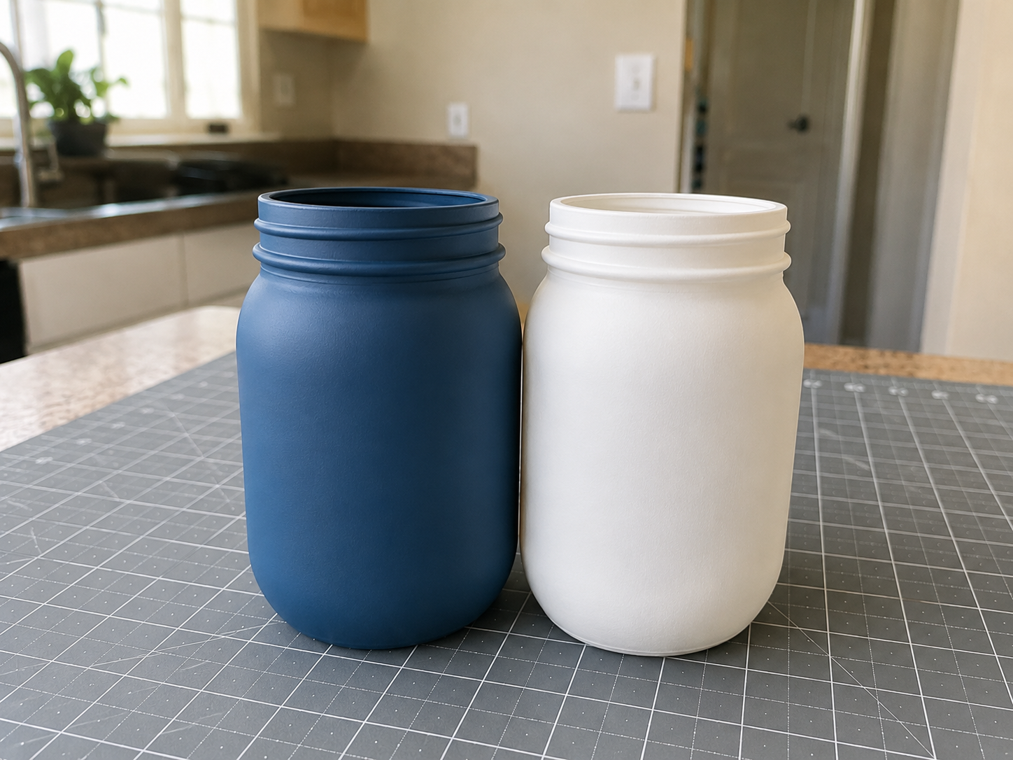 How to second paint coat - Cozy Farmhouse Mason Jar Tissue Holders DIY tutorial