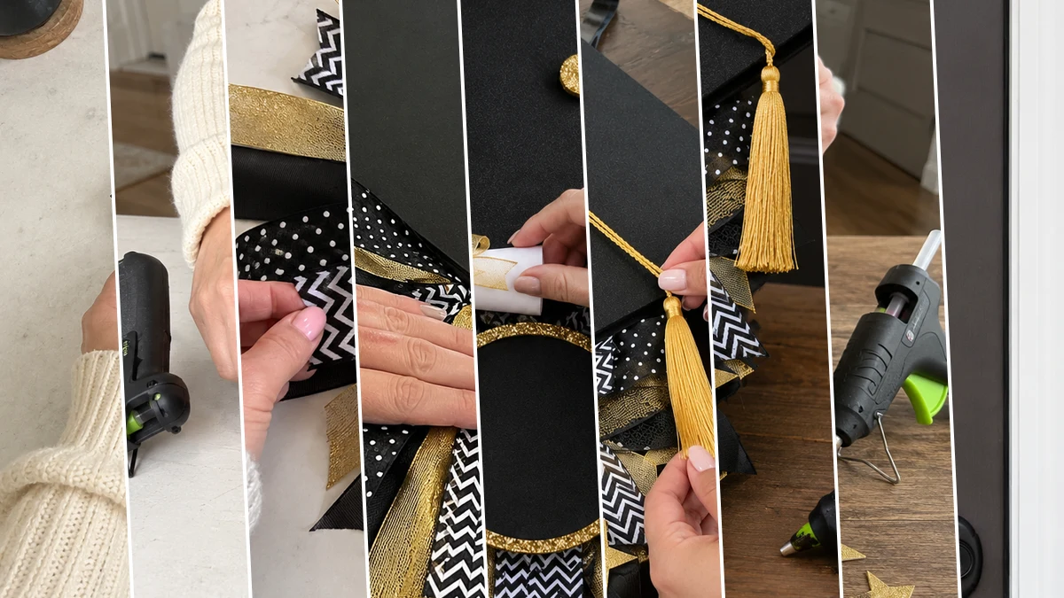 DIY Dollar Tree Graduation Cap Door Hanger - DIY Holiday & Seasonal craft tutorial for Wedding & Party