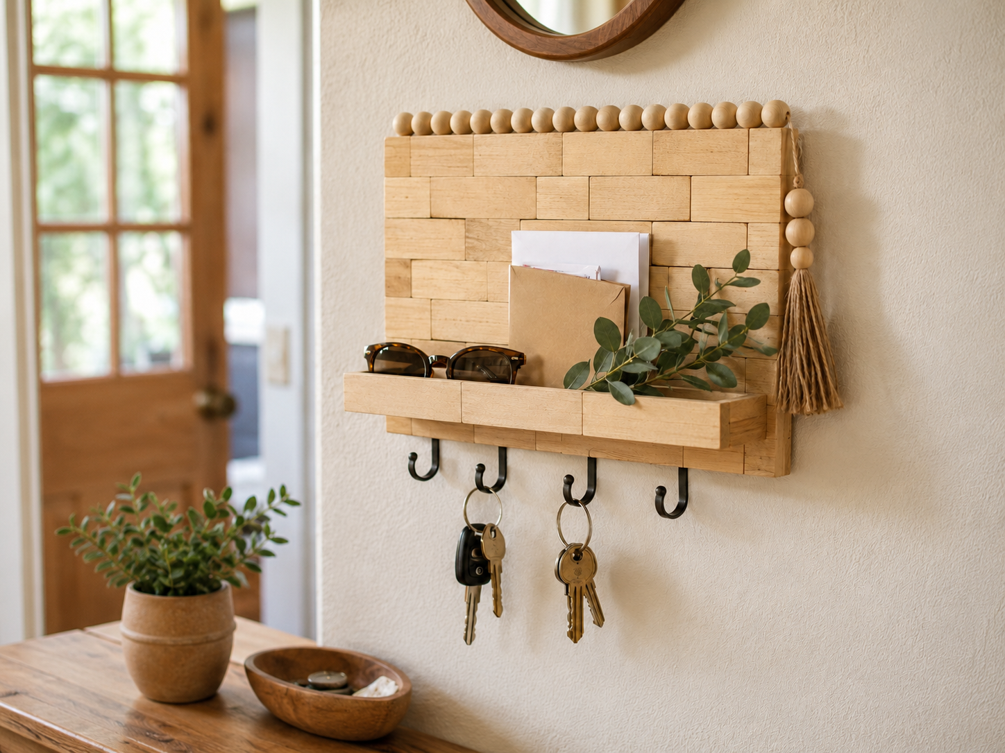 How to optional styling & display - DIY Jenga Block Key Holder with Wooden Beads DIY tutorial