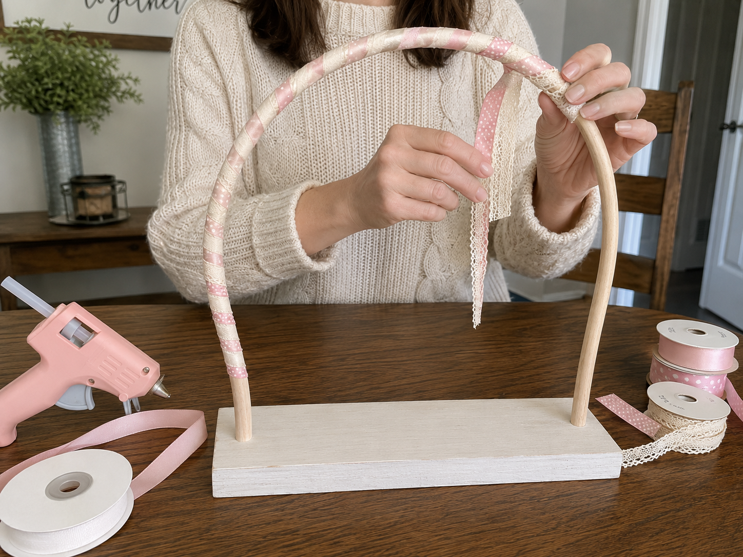 How to decorate the arch - Dollar Tree Pastel Lantern Arch Party Centerpiece DIY tutorial