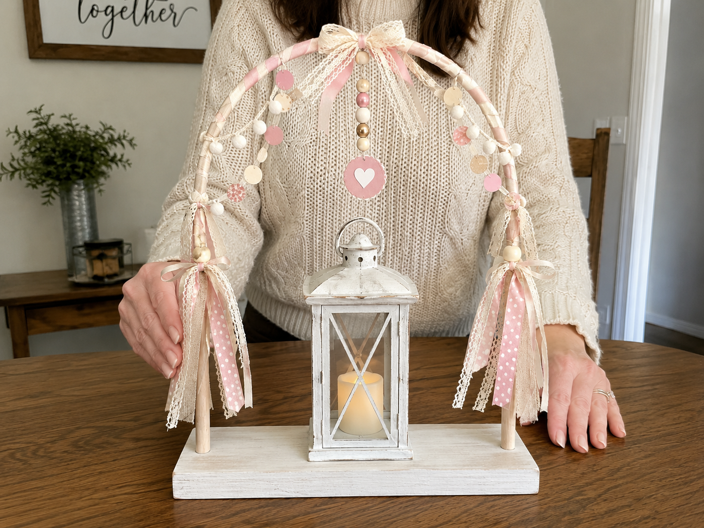 How to final touches & balance - Dollar Tree Pastel Lantern Arch Party Centerpiece DIY tutorial