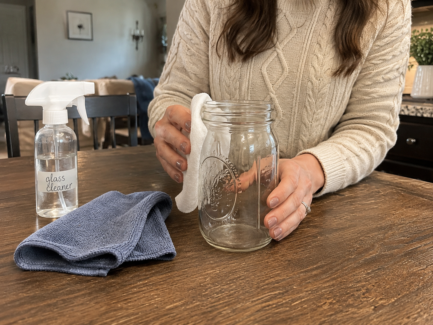How to prepare your glass jar base - Gilded Lemon Drip Farmhouse Vase: Dollar Tree DIY DIY tutorial