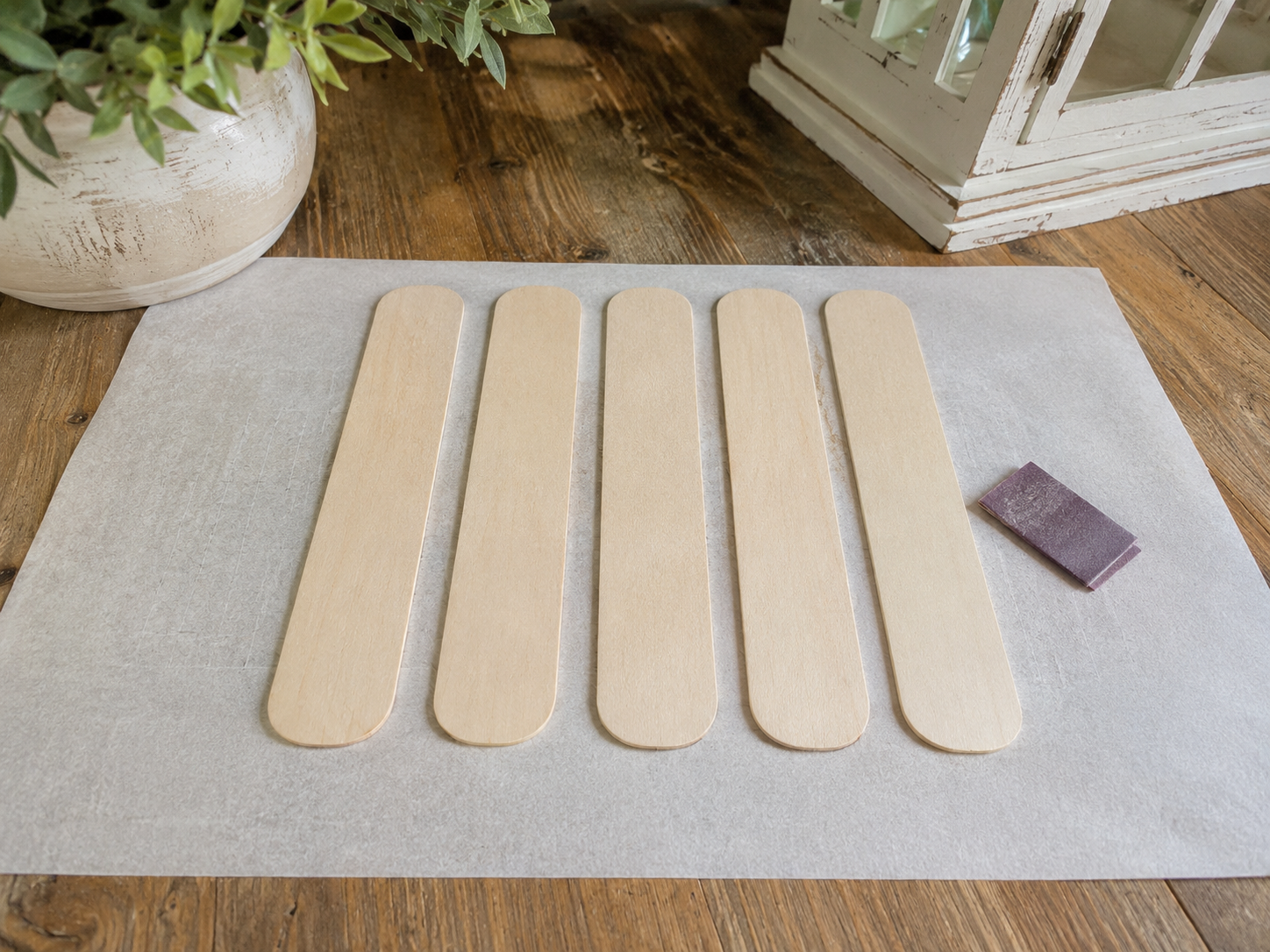How to prepare wooden slats - Rustic Dollar Tree Patriotic Wooden Star DIY tutorial