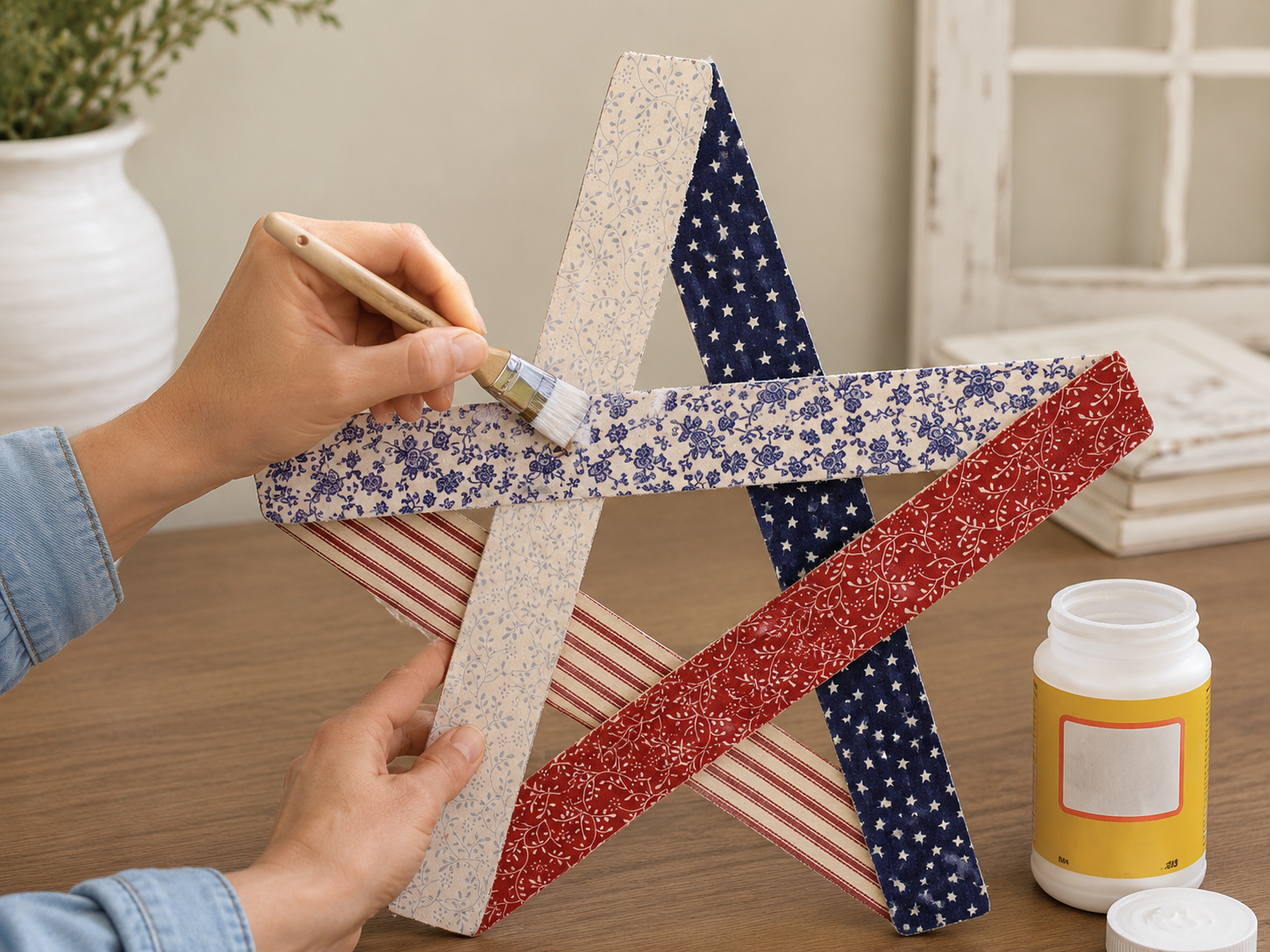 How to seal and protect - Rustic Dollar Tree Patriotic Wooden Star DIY tutorial