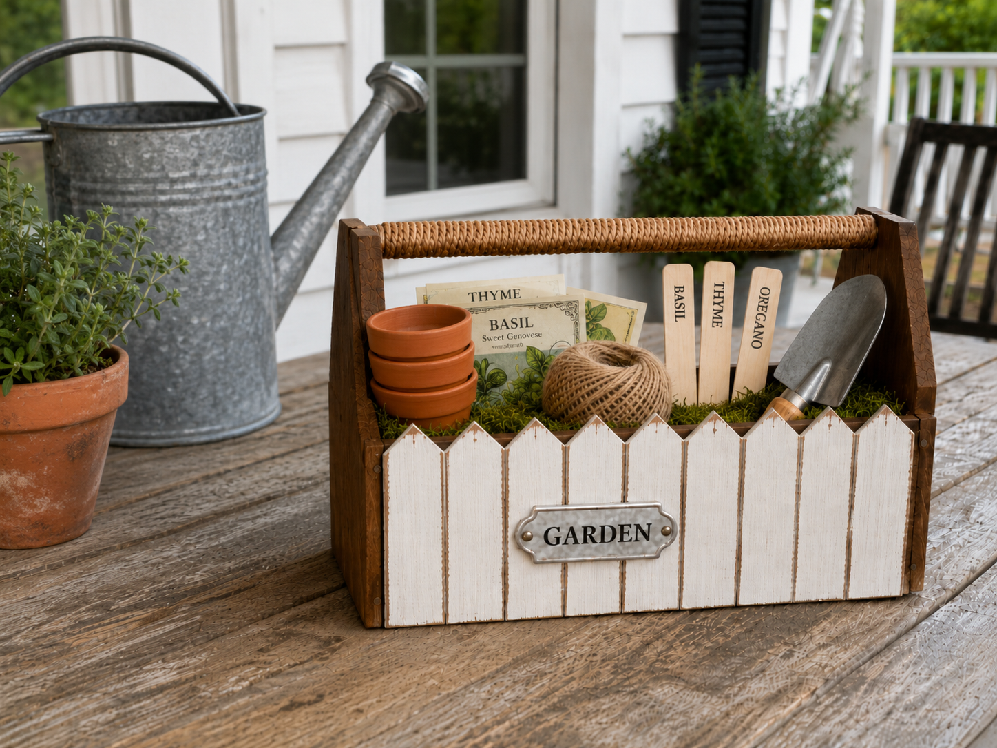How to display your garden caddy - Rustic Farmhouse Garden Tool Caddy DIY tutorial