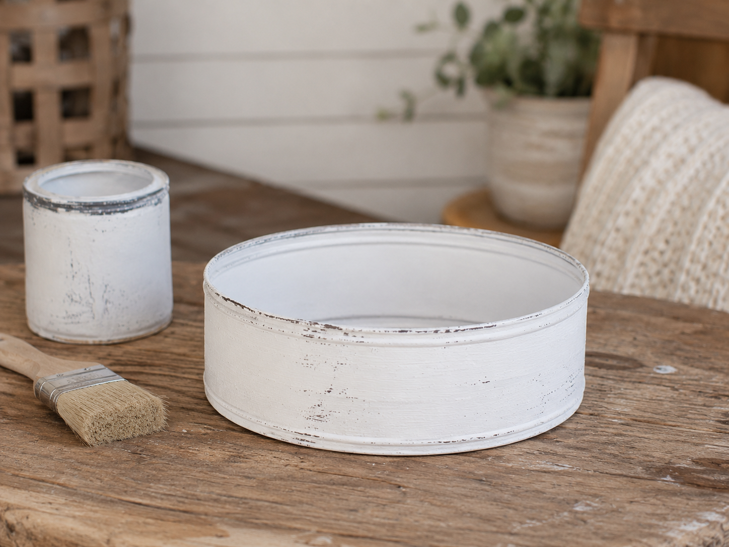How to paint rustic base ring - Rustic Farmhouse Hurricane Candle Holder: High-End Dollar Tree DIY DIY tutorial