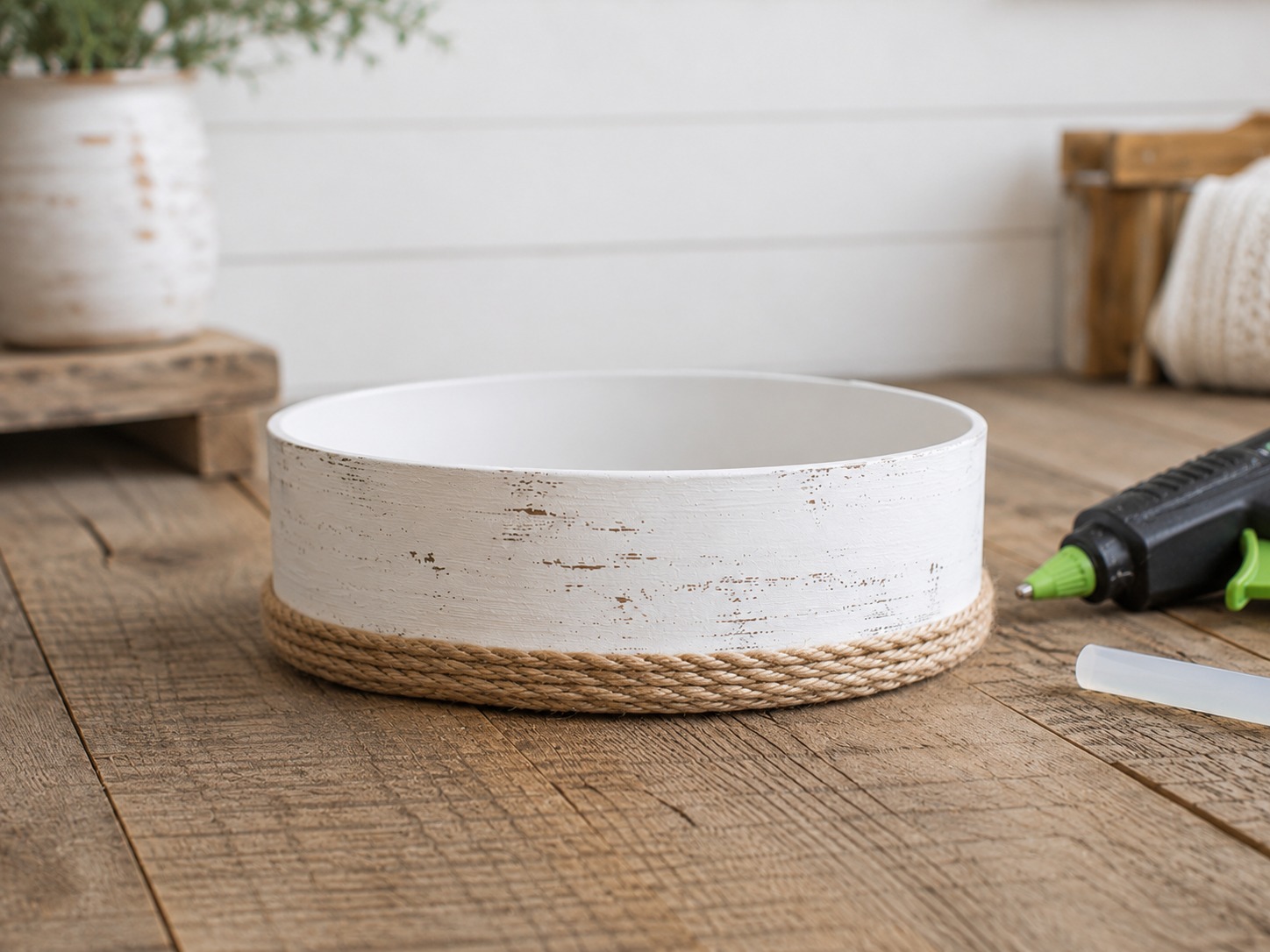 How to add bottom jute rope accent - Rustic Farmhouse Hurricane Candle Holder: High-End Dollar Tree DIY DIY tutorial