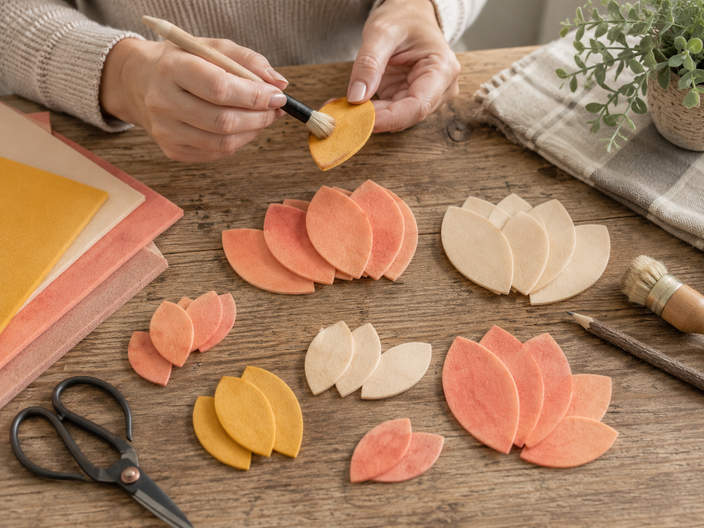 How to cut and texture petals - Rustic Farmhouse Sunflower Door Hanger (Dollar Tree DIY) DIY tutorial