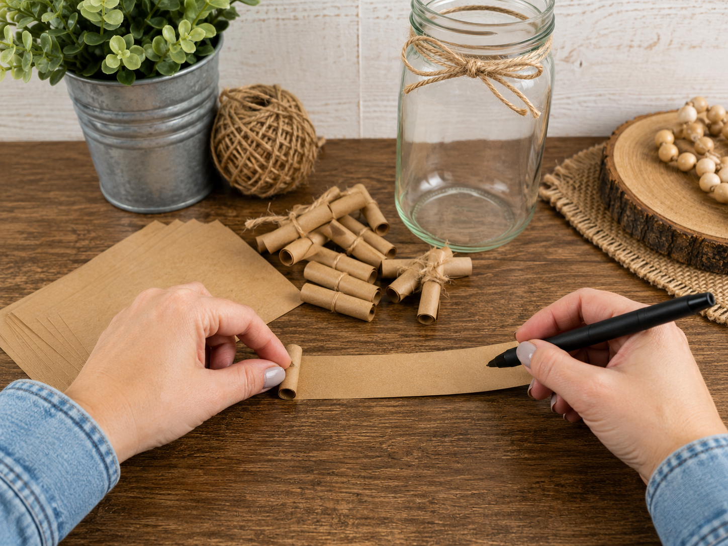 How to write & roll memory notes - Rustic Father’s Day Memory Jar: A Handmade Gift for Dad DIY tutorial