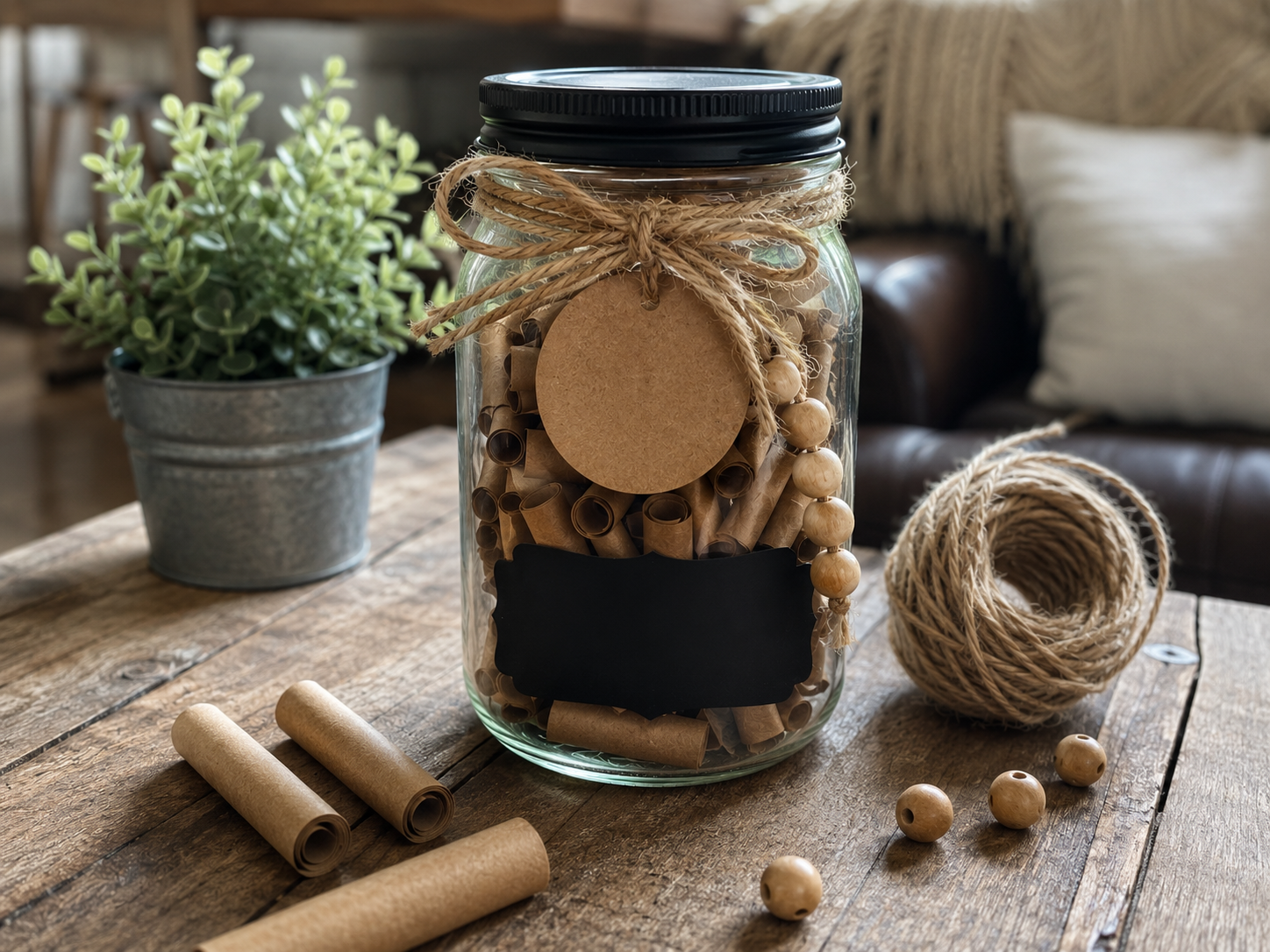 How to present your handmade gift - Rustic Father’s Day Memory Jar: A Handmade Gift for Dad DIY tutorial